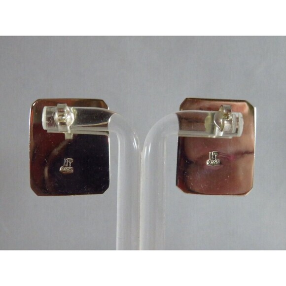 Vintage Pressed Flower Earring Set Talleres Lagunas LTT Sterling Silver - Picture 9 of 13